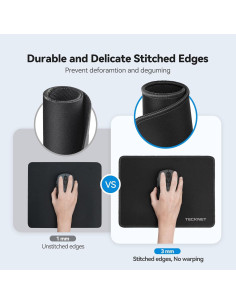 Alfombrilla de Ratón TECKNET Negra Impermeable 25.4x20.8cm 2