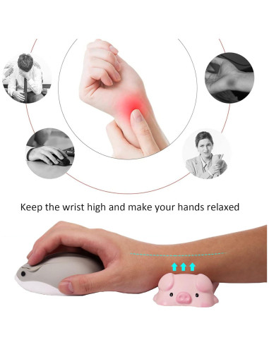 Reposamuñecas Ergonómico CHUYI Cerdo Rosa 2 Pcs Suave