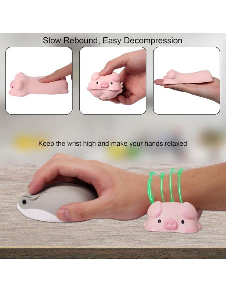 Reposamuñecas Ergonómico CHUYI Cerdo Rosa 2 Pcs Suave