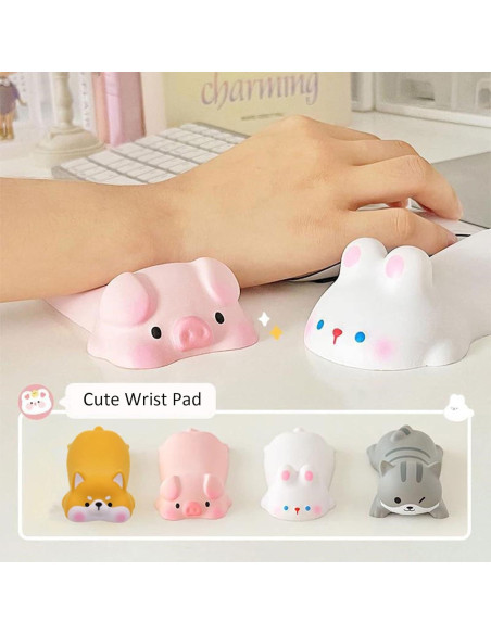 Reposamuñecas Ergonómico CHUYI Cerdo Rosa 2 Pcs Suave