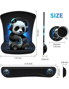 Alfombrilla de Ratón Ergonómica Dikoer con Soporte para Muñeca 2