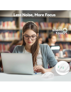 Ratón Inalámbrico TECKNET Blanco, Silencioso, 5 Niveles DPI 2