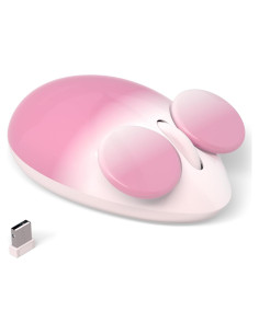 Ratón Óptico Inalámbrico Bluetooth UBOTIE Rosa, 1600 DPI