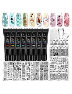 Conjunto de Estampado de Uñas Biutee 21 pcs Gel y Placas