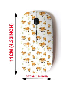 Ratón Inalámbrico 2.4G CJCBROES Diseño Vaca 69.91g 2