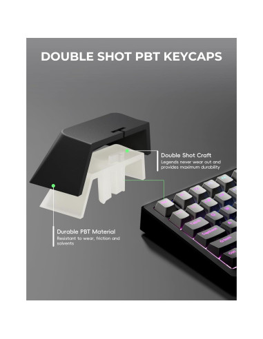 Juego de Teclas Personalizadas PBT Doubleshot SDYZ 134 Teclas Gris