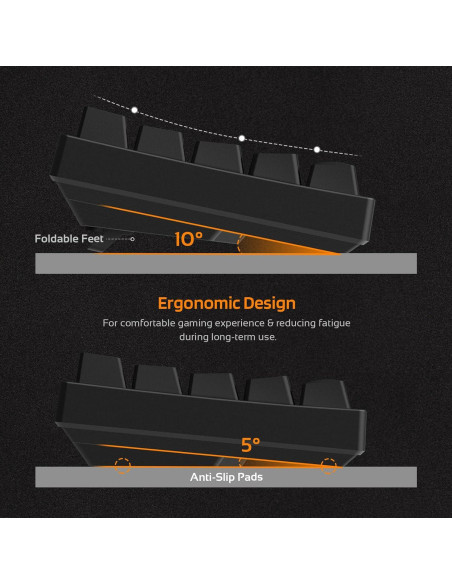 Teclado Mecánico LTC NB681 65% Retroiluminado RGB Negro Teclado Mecánico LTC NB681 65% Retroiluminado RGB Negro