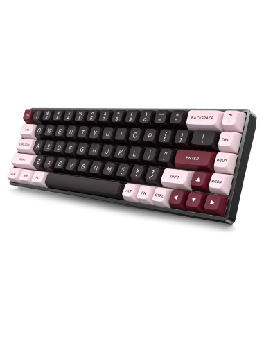 Teclado Mecánico Gaming KZZI G68 RGB Compacto 60% PBT Rosa