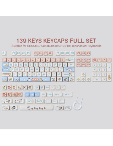 Juego de Teclas PBT 139 Teclas Personalizadas Tyrixki MOA