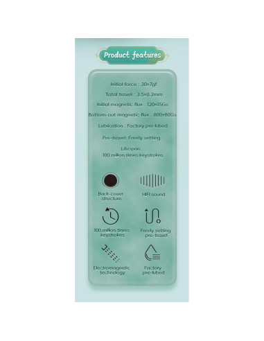 Interruptores de Teclado Magnéticos GATERON Jade 70PCS Lineales