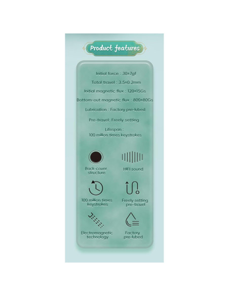 Interruptores de Teclado Magnéticos GATERON Jade 70PCS Lineales