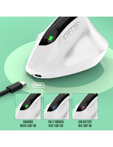 Ratón Vertical Inalámbrico Ergonómico Mobiproduct Blanco 4000 DPI