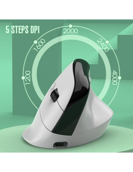 Ratón Vertical Inalámbrico Ergonómico Mobiproduct Blanco 4000 DPI