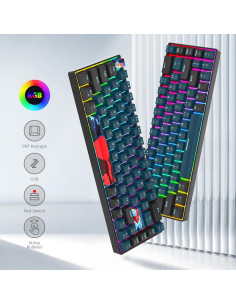 Teclado Mecánico Compacto SbocKeeb 60% RGB Interruptor Rojo 2