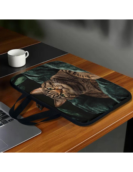 Funda para Laptop ZIATUBLES 17" Gato Atigrado Vintage