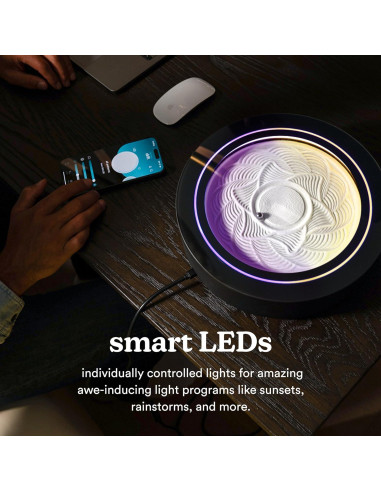 Paisaje de Arena Homedics 11" Zen Compacto con LED Wi-Fi Negro