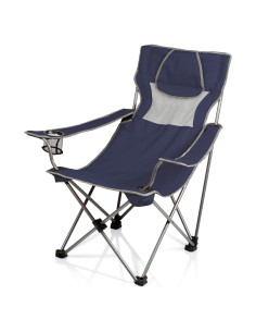 Silla de Camping Plegable PICNIC TIME Marino/Gris 136kg