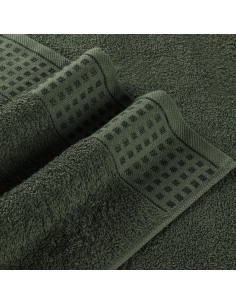 Juego de Toallas de Baño GLAMBURG 100% Algodón 71x140 cm Verde Oliva 2