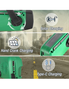 Radio de Manivela de Emergencia SonicRapid RT-radio-01 con Linterna LED 2