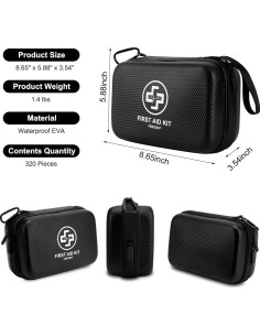 Kit de Primeros Auxilios VRIEXSD 320 Piezas Impermeable Negro 2