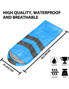 Saco de Dormir Gold Armour 3 Temporadas Adulto 182 cm Azul Gris 2
