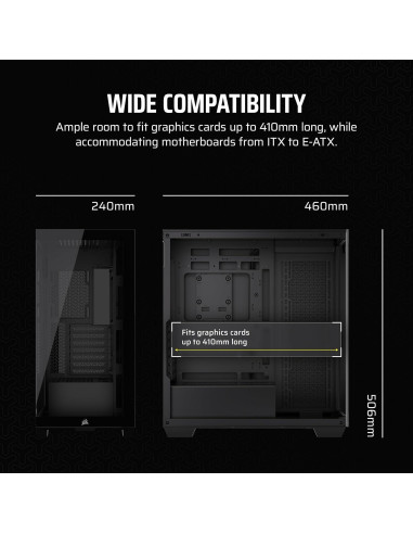 Caja de PC Corsair 3500X ATX Media Torre Vidrio Templado