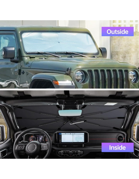 Sombrilla para Parabrisas JASVIC 2025 Plegable UV Plateada 119.8x64.8cm Sombrilla para Parabrisas JASVIC 2025 Plegable UV Plateada 119.8x64.8cm