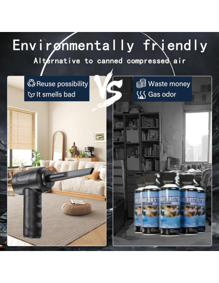 Soplador de Aire Comprimido CAGIWIRU Black01 3 Velocidades