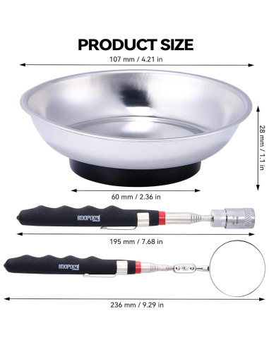 Juego de 3 Herramientas de Recogida Magnética KOOPOOL