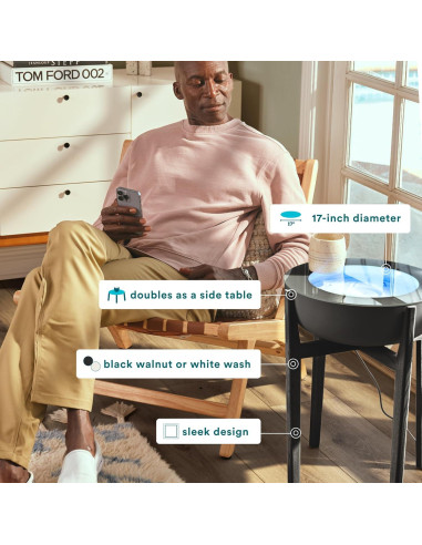 Soporte de Madera Maciza Homedics 16" Nogal Negro STS-300-WN