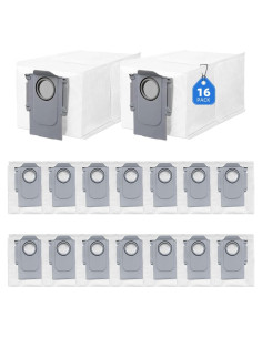 16 Bolsas de Polvo Compatibles para Roborock Qrevo y S8 Max