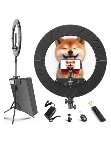 Kit de Luz de Anillo 45cm JIANJIN 55W Regulable CRI90 Negro