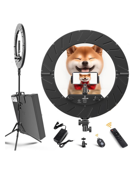 Kit de Luz de Anillo 45cm JIANJIN 55W Regulable CRI90 Negro