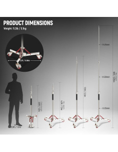 Soporte de Luz NEEWER SC305AW 10ft Ajustable con Ruedas 2