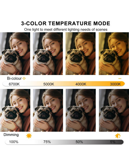 Kit de Luz de Anillo 45cm JIANJIN 55W Regulable CRI90 Negro