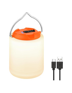Linterna de Camping LED BOBKID 1000LM Recargable Impermeable Naranja