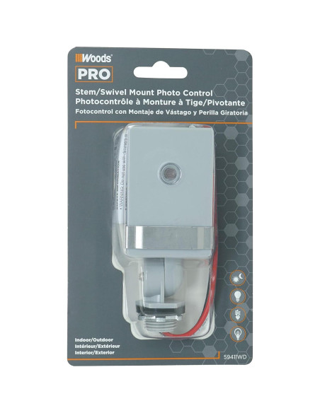 Control de Luz Exterior Woods 59411WD con Fotocélula 2000W