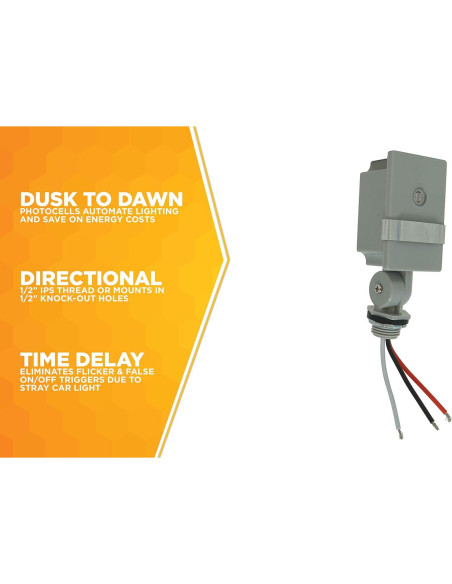 Control de Luz Exterior Woods 59411WD con Fotocélula 2000W