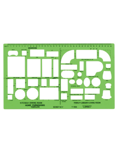Plantilla de Mobiliario Westcott T-830 35.56x30.48 cm Verde