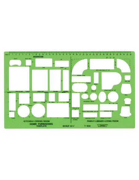 Plantilla de Mobiliario Westcott T-830 35.56x30.48 cm Verde Plantilla de Mobiliario Westcott T-830 35.56x30.48 cm Verde