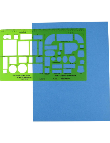 Plantilla de Mobiliario Westcott T-830 35.56x30.48 cm Verde Plantilla de Mobiliario Westcott T-830 35.56x30.48 cm Verde