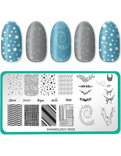 Kit de Estampado de Uñas Maniology Simplemente Clásico - Placa, Esmalte, Top Coat 2