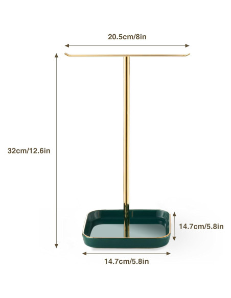 Soporte para Joyería Josmimic Verde 32 cm Diseño Árbol