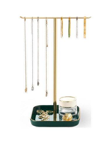 Soporte para Joyería Josmimic Verde 32 cm Diseño Árbol