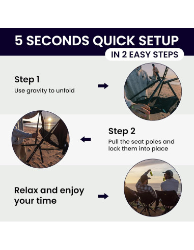 Silla de Camping Plegable Sitpack SK_CS2501 Negra 1.62 kg