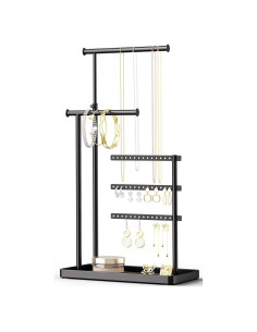 Soporte Organizador de Joyería Susswiff Ajustable 31.8-44.5 cm Metal Negro