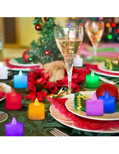 Velas Tealight LED LANKER 24 Piezas 7 Cambios de Color 2