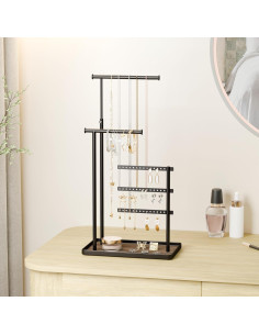 Soporte Organizador de Joyería Susswiff Ajustable 31.8-44.5 cm Metal Negro 2