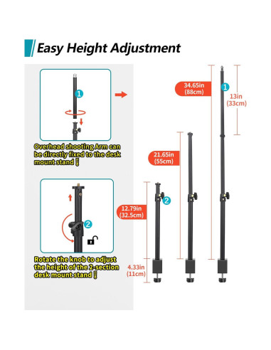 Soporte de Montaje de Cámara JEBUTU para Escritorio 33cm