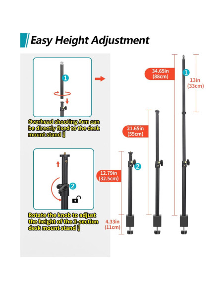 Soporte de Montaje de Cámara JEBUTU para Escritorio 33cm